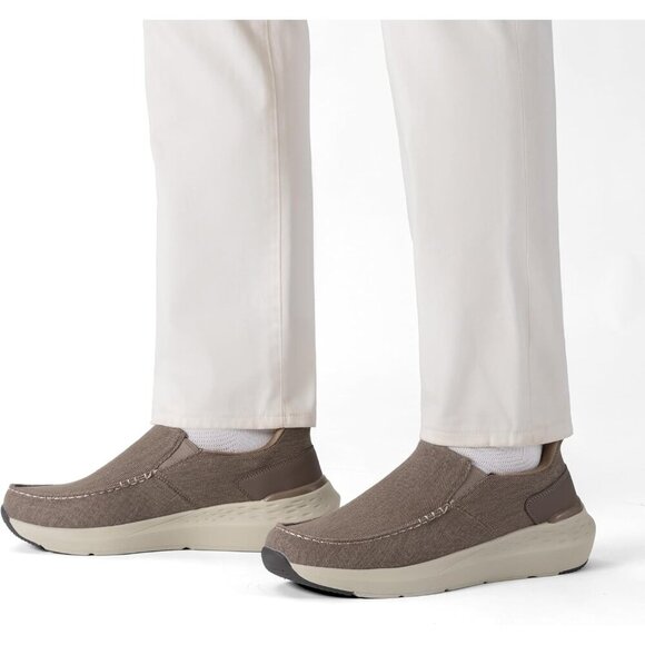 〽️Men\'s Closed Toe Pull-On Loafers Brown Sneakers Canvas Walking Comfort Shoes main image 5